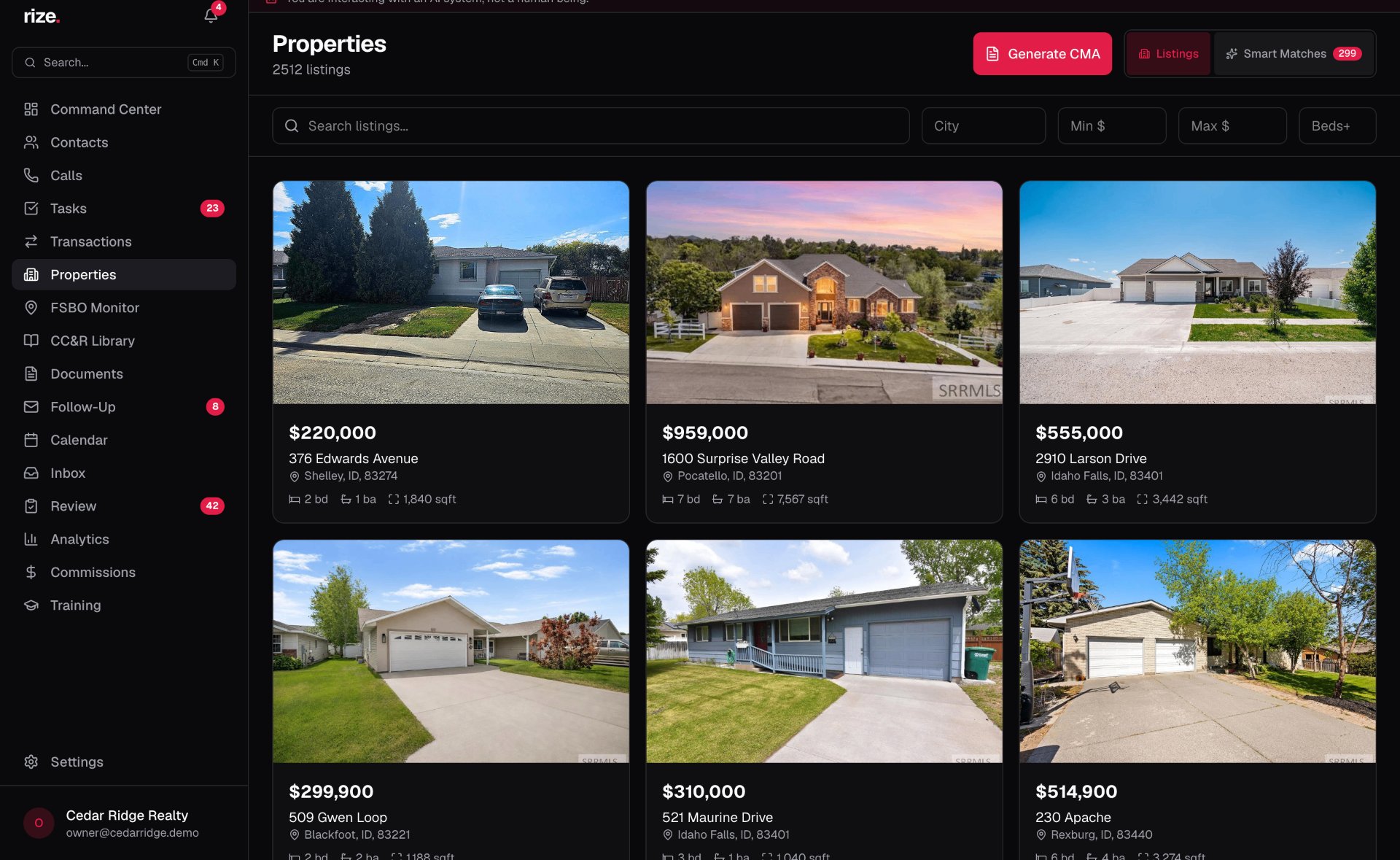 Listing & seller command